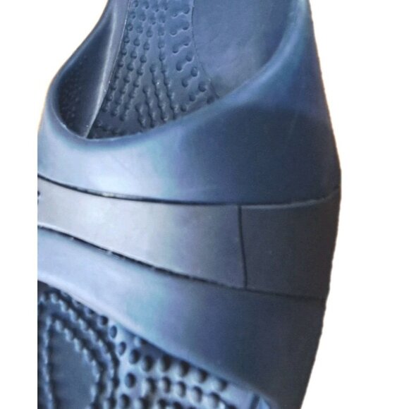 Crocs Women's 9 Blue Sassari Slides 3 Inch Wedge Heel FLAWS - See Photos - Picture 9 of 12